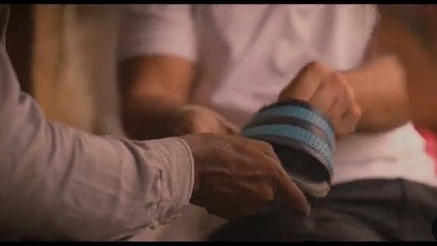 The slipper that changed a cobbler's life: Ramchet teaches Rahul Gandhi how to sew a shoe