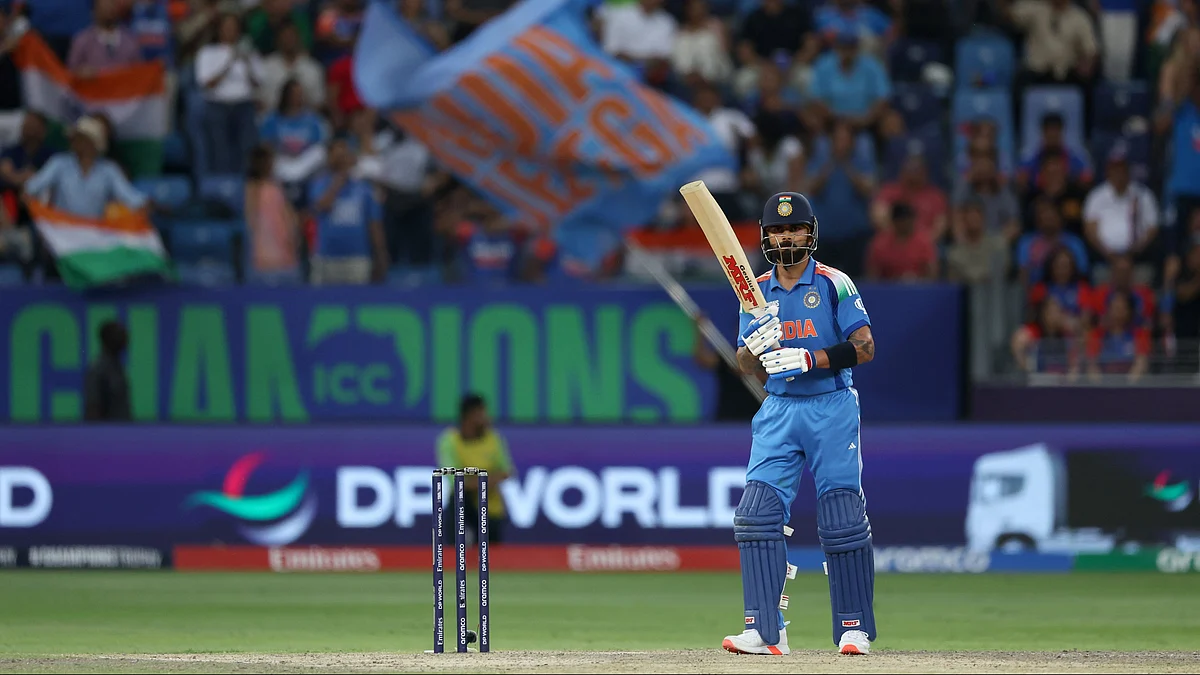 Virat Kohli in action against Pakistan in Dubai on Sunday, 23 Feb. 2025 (Photo courtesy: BCCI)