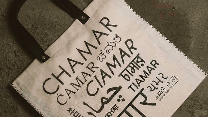 When a caste name is a slur: A bag printed with 'chamar' (leatherworker) in several languages
