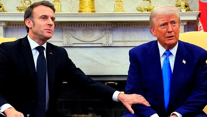 Emmanuel Macron with Donald Trump  