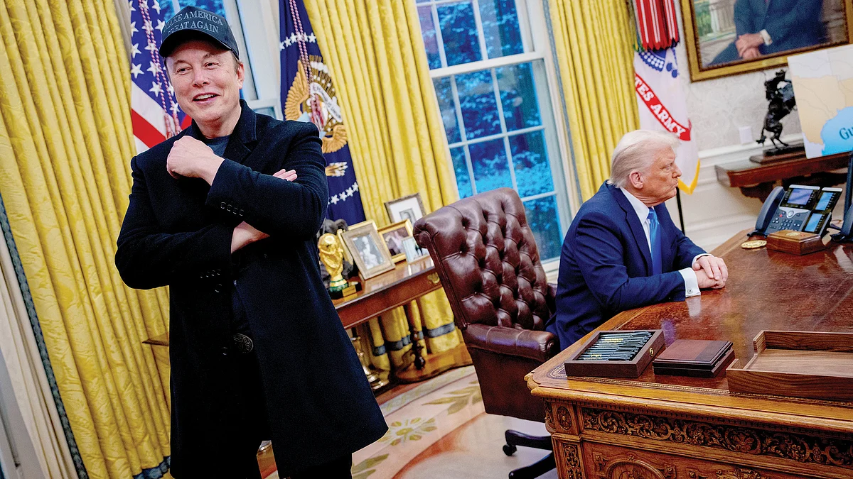 US President Donald Trump with his buddy Elon Musk (file photo)
