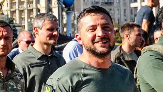 Ukrainian President Volodymyr Zelenskyy (photo: @TessEgerton/X)