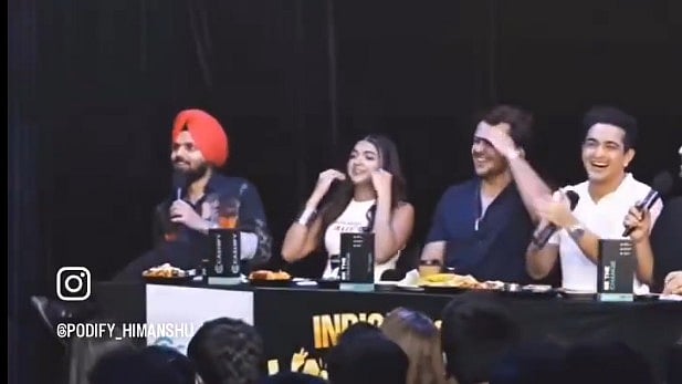 Apoorva Mukhija (2nd from L), Ranveer Allahabadia (4th) on the show