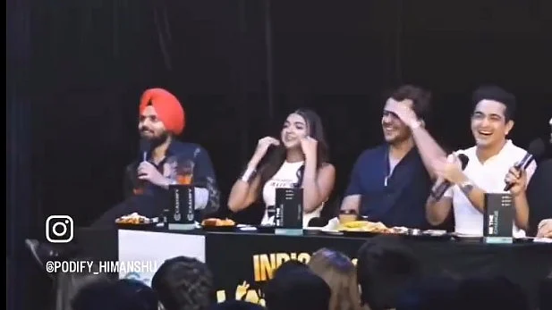Apoorva Mukhija (2nd from L), Ranveer Allahabadia (4th) on the show