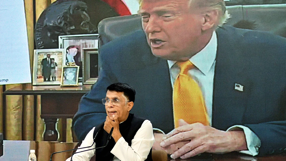 Congress leader Pawan Khera addresses a press conference at AICC headquarters, 8 March 2025 (PTI) 