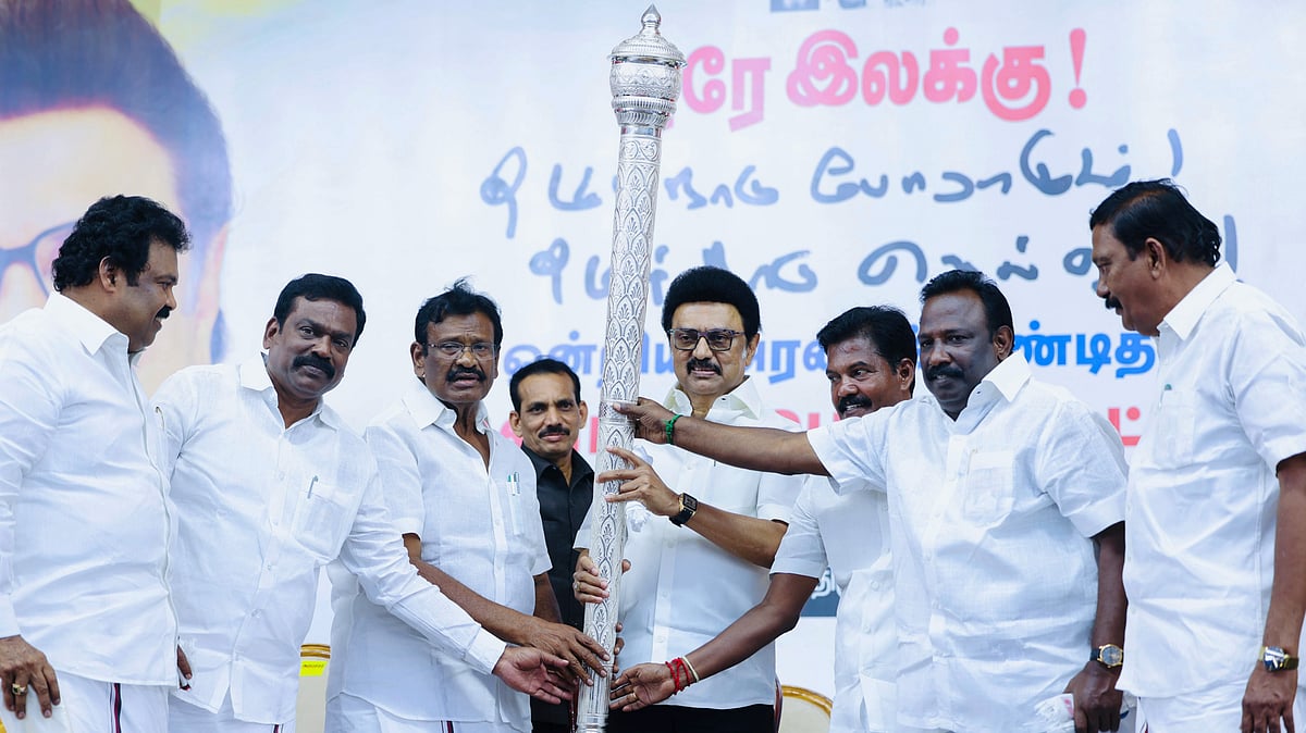 Tamil Nadu's M.K. Stalin at a DMK meet on NEP, Hindi imposition, delimitation, caste-based vocation, jobs