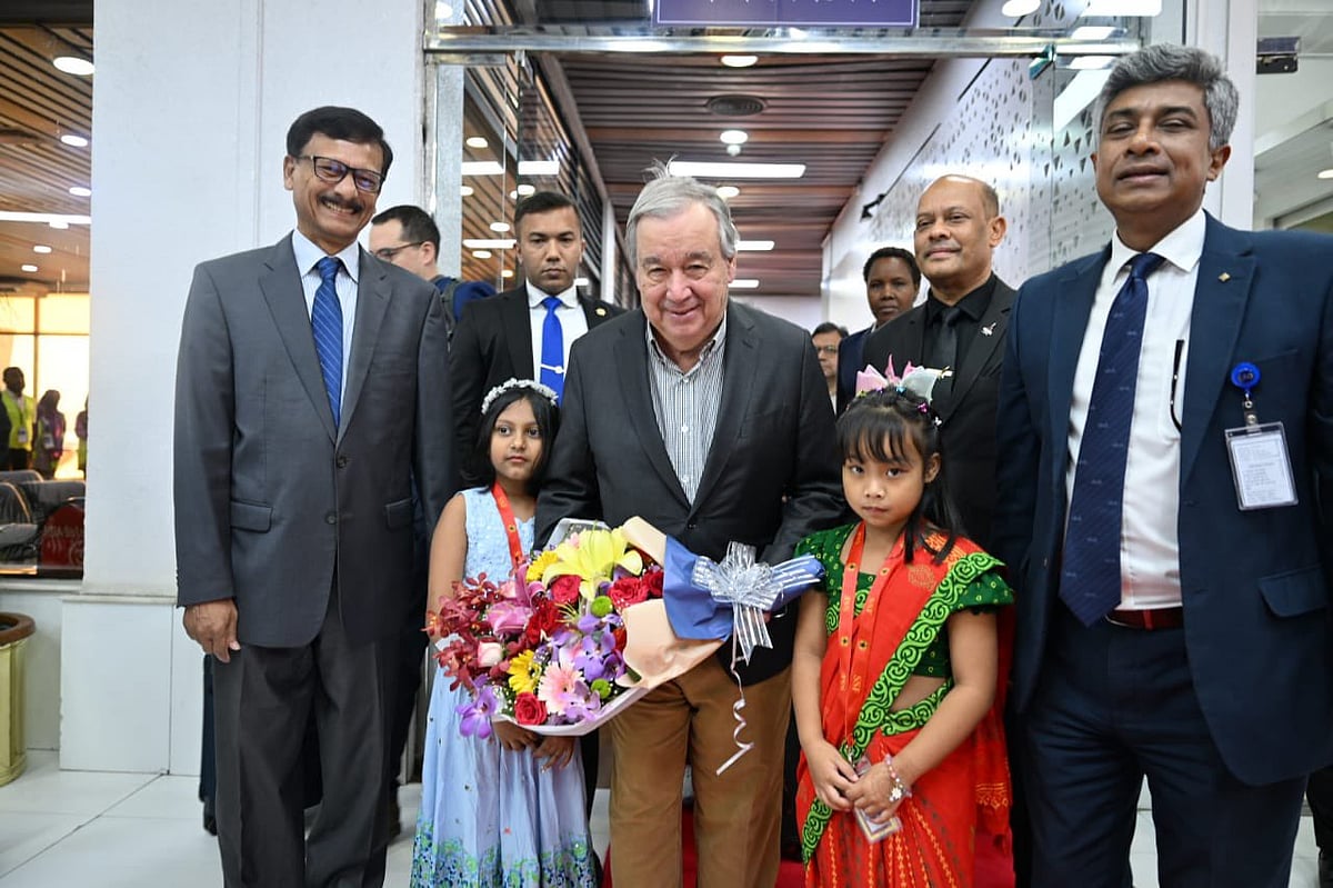 UN secy-gen Antonio Guterres arrives in Bangladesh