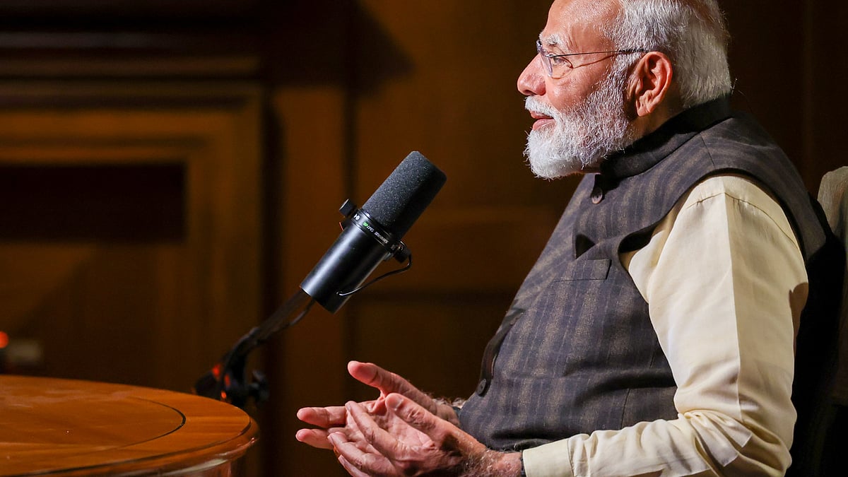 PM Narendra Modi during the podcast with Lex Fridman (photo: PTI)