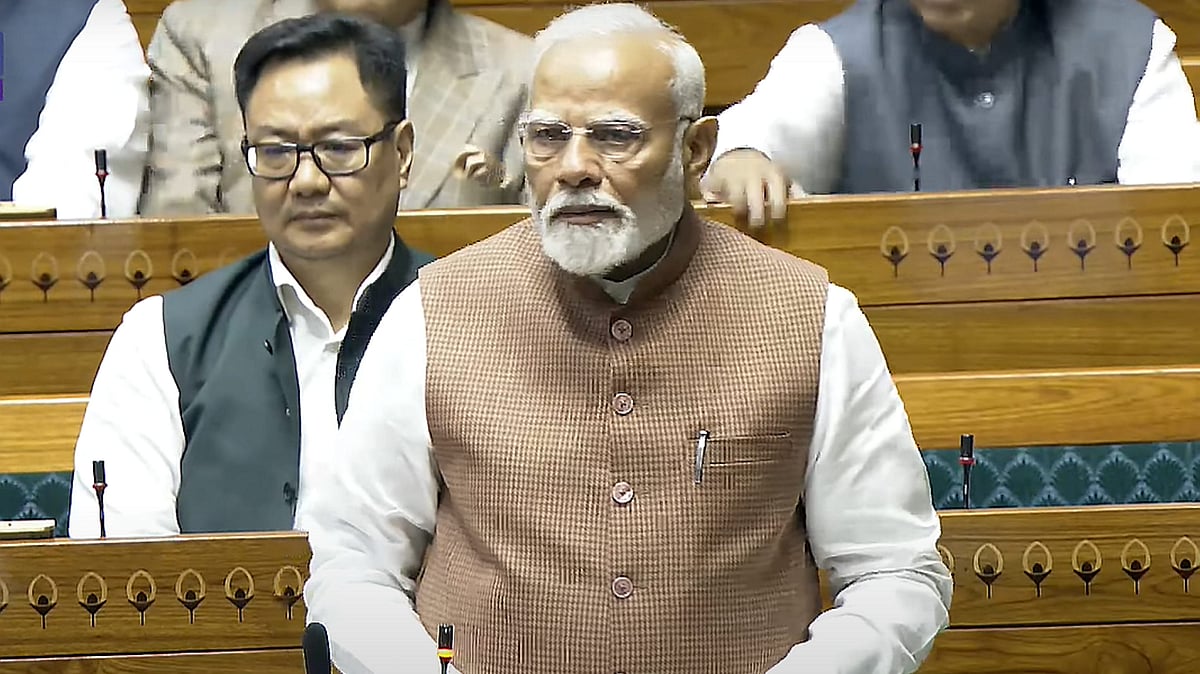 Narendra Modi in Lok Sabha on 18 March (photo: PTI)