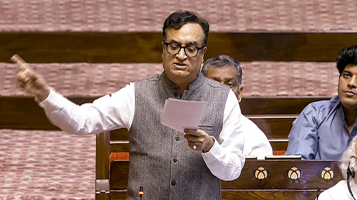 Ajay Maken speaks in the Rajya Sabha (photo: PTI)