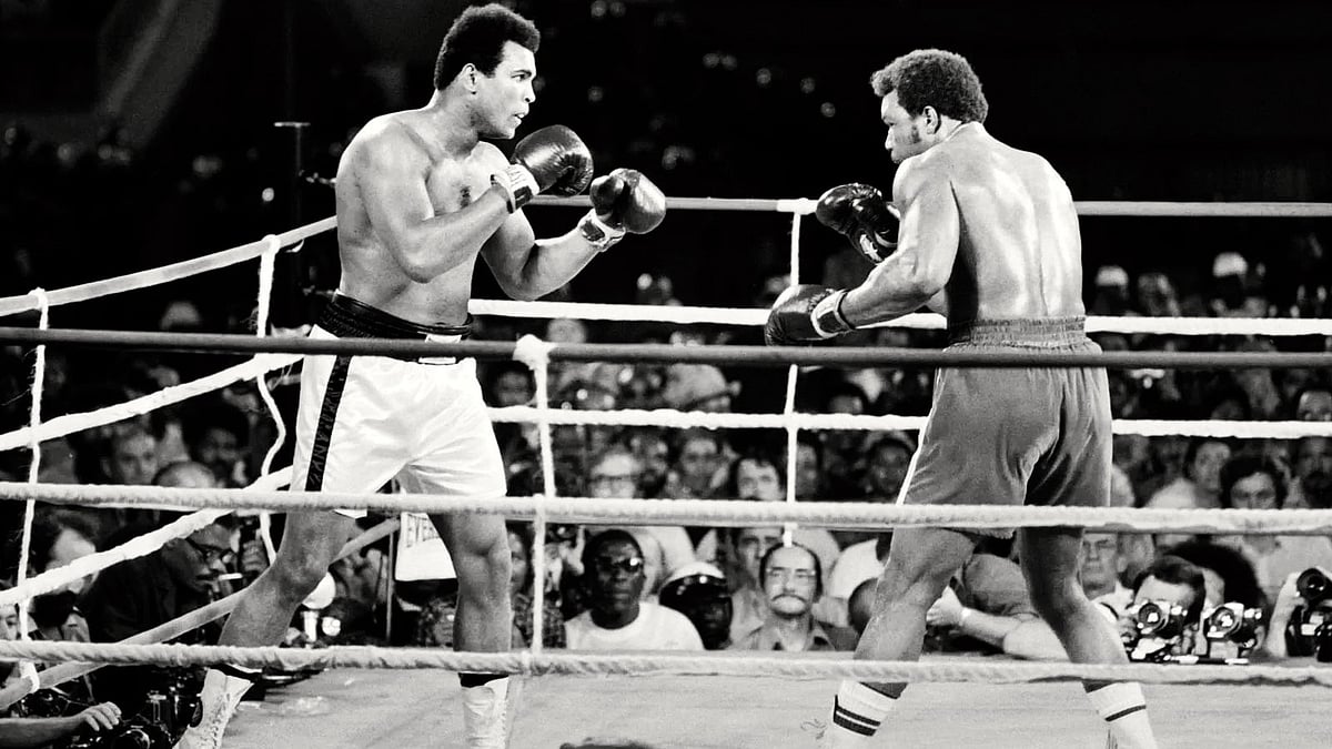 George Foreman (right) and Mohammed Ali (photo: @Ceo_Branding/X)