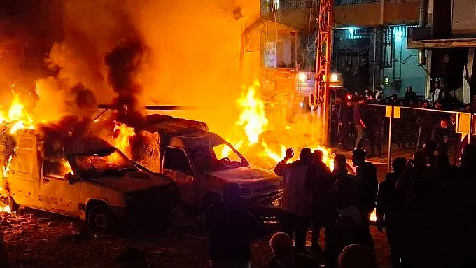Aftermath of an Israeli airstrike in Lebanon (photo: @mhdksafa/X)
