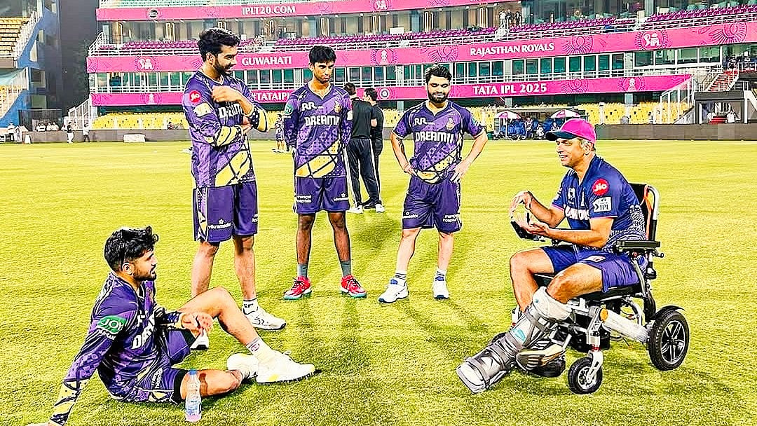 IPL 2025: Rahul Dravid, leg in cast, back with Royals on a mission