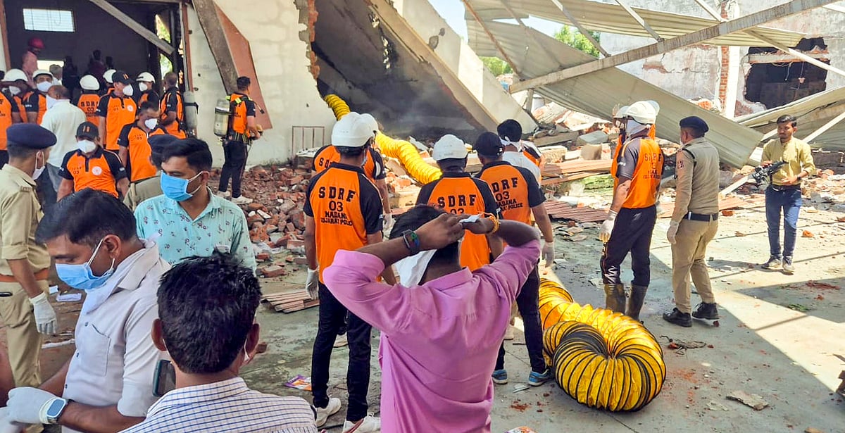 Officials at the site of the tragedy