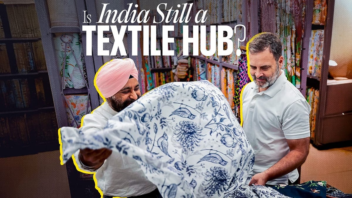 'Is India still a textile hub?': Rahul Gandhi visits a family-run fabric business in Delhi to find out