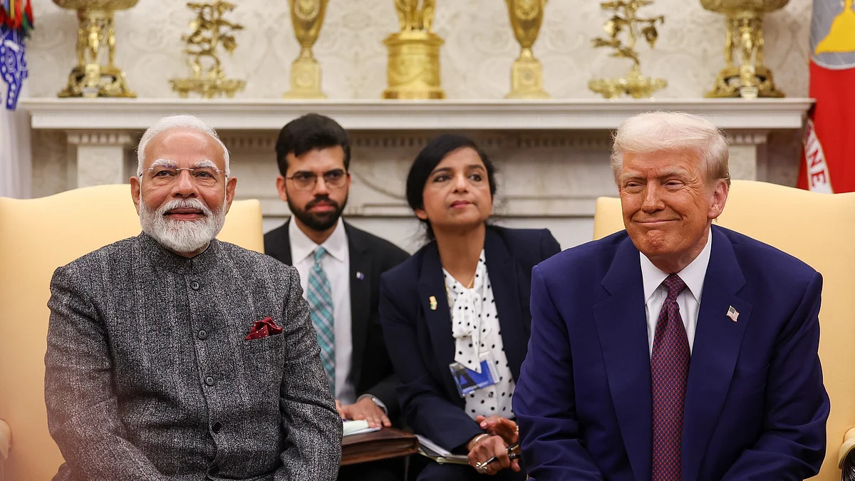PM Modi with US Presidnt Donald Trump during his US visit, February 2025