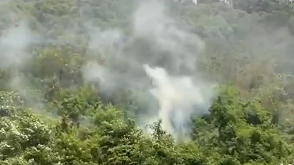 Screengrab of a video of mangroves being burned in Versova.