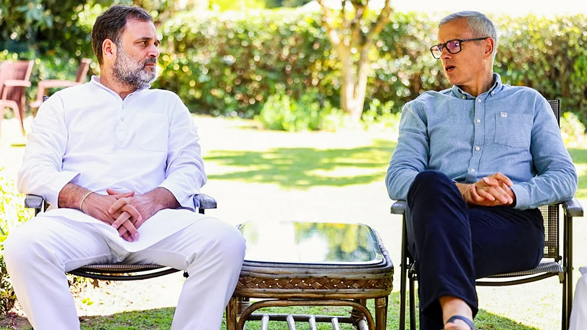 Rahul Gandhi and Omar Abdullah in Srinagar (photo: @INCIndia/X)