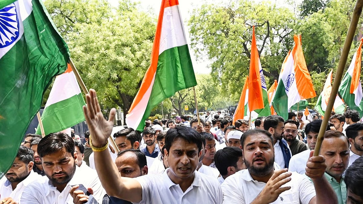 A Youth Congress 'Tiranga Yatra' in Delhi in solidarity with the Pahalgam victims (photo: Vipin/NH)