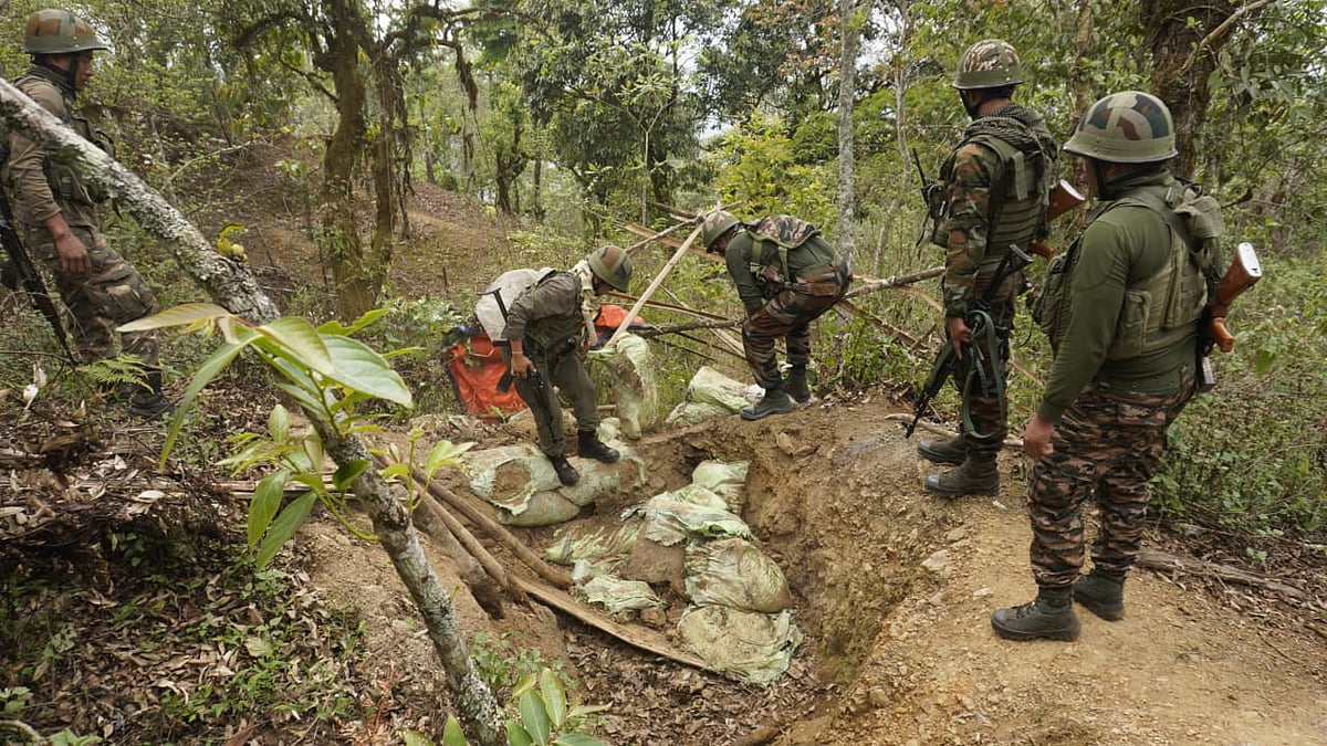 File photo of security forces conducting a search operation in Manipur 