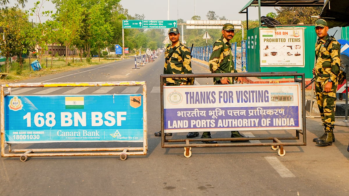 BSF personnel at the Integrated Check Post near India's Attari-Wagah border point (photo: PTI)