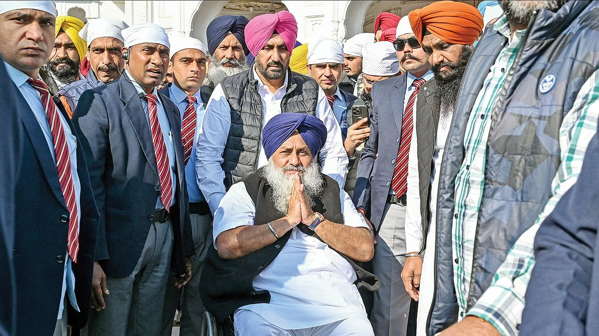 SAD president and former Punjab deputy CM Sukhbir Singh Badal at the Golden Temple
