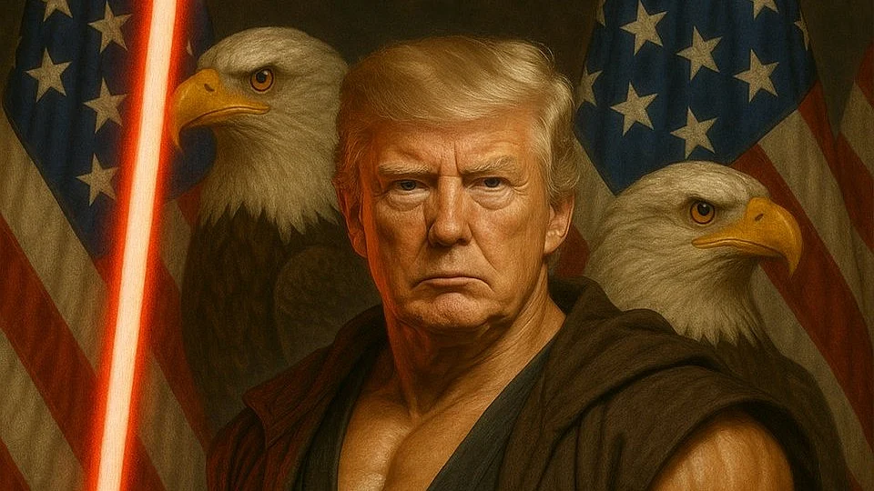 POTUS Donald Trump fancies himself a Rebel against the Empire, posts AI selfie with Sith sabre in hand