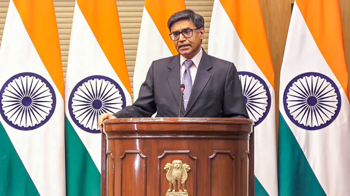 Vikram Misri at the press briefing (photo: PTI)