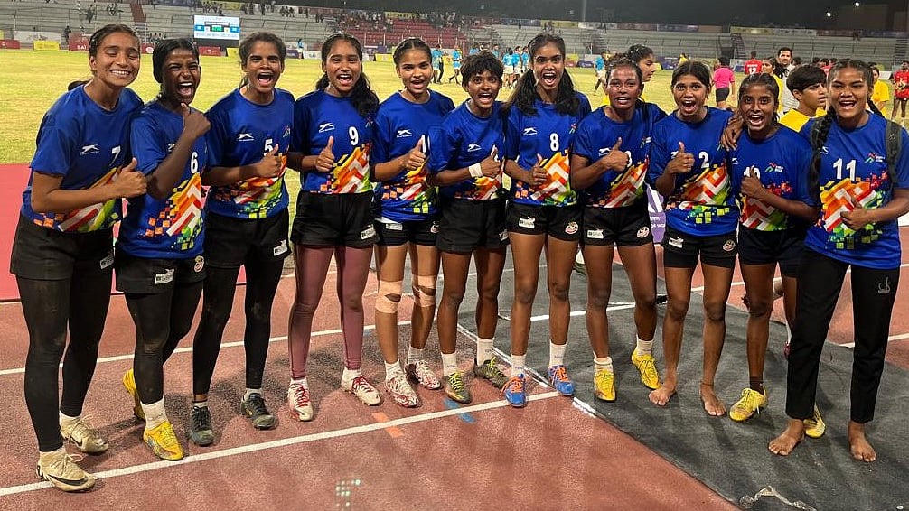 Jubilant Bihar girls after winning the Khelo India rugby gold