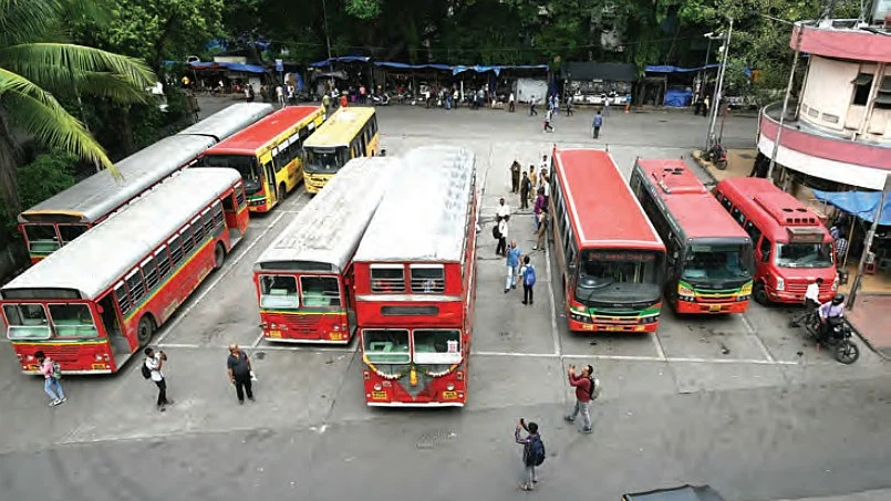 A BEST bus depot in Mumbai (Getty Images)