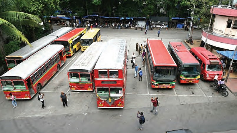 A BEST bus depot in Mumbai (Getty Images)