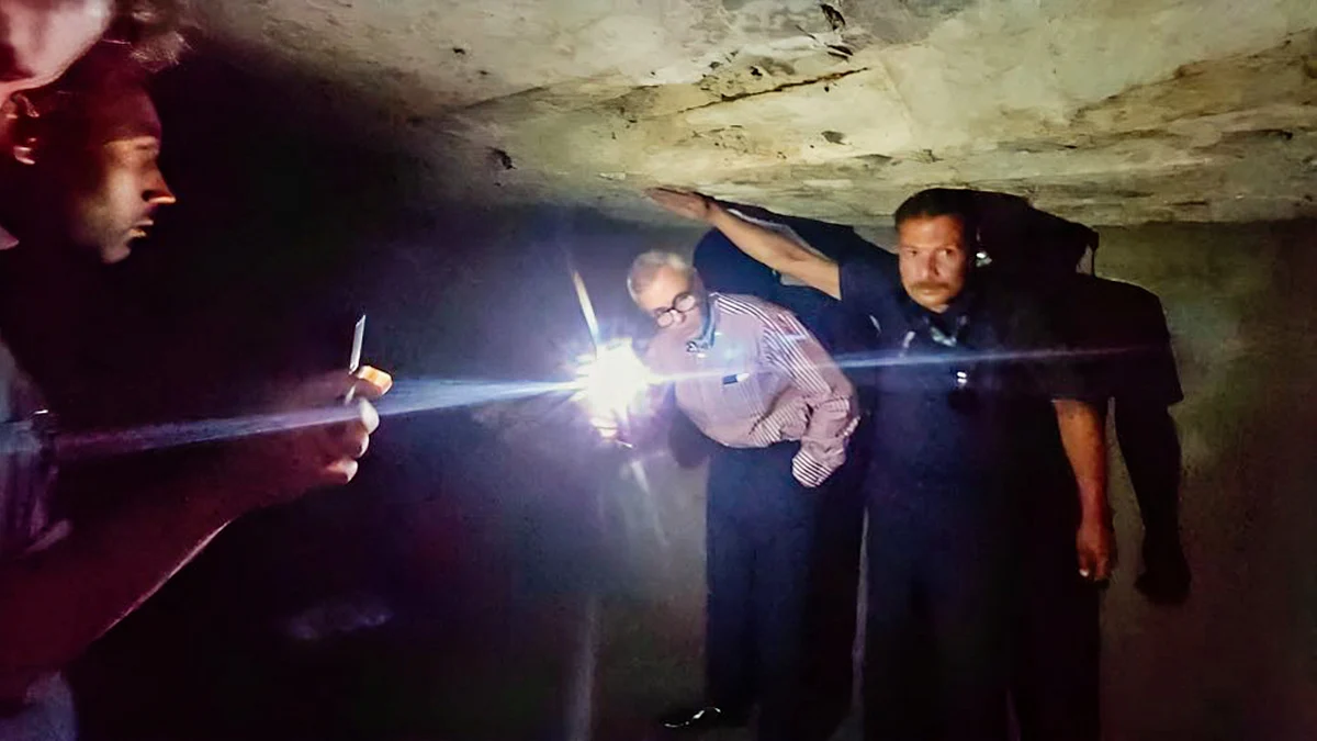 J&K CM Omar Abdullah inspects community bunkers at Tangdhar, Kupwara district (photo: @CM_JnK/X)