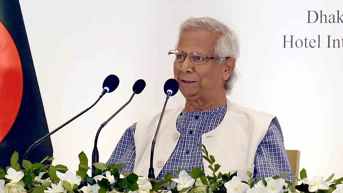 Chief adviser Muhammad Yunus in Dhaka (photo: IANS)