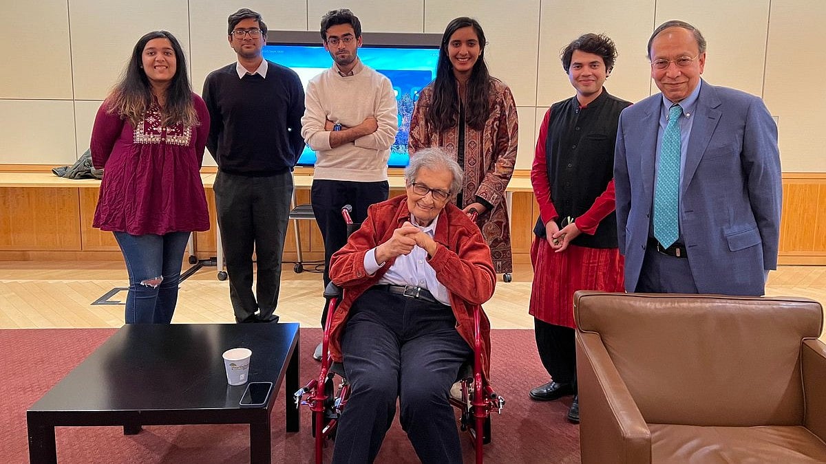 When Harvard had Indian graduates receiving fellowships in honour of Amartya Sen (centre)