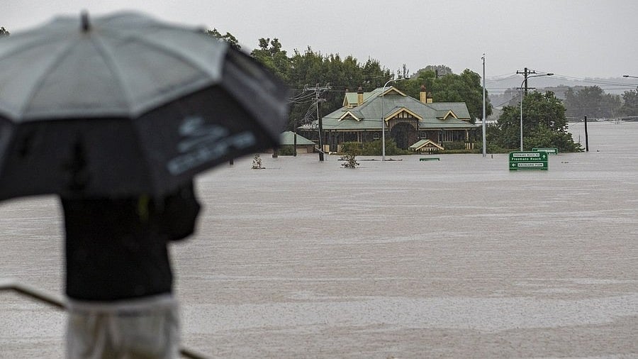A flooded street in New South Wales (photo: IANS)