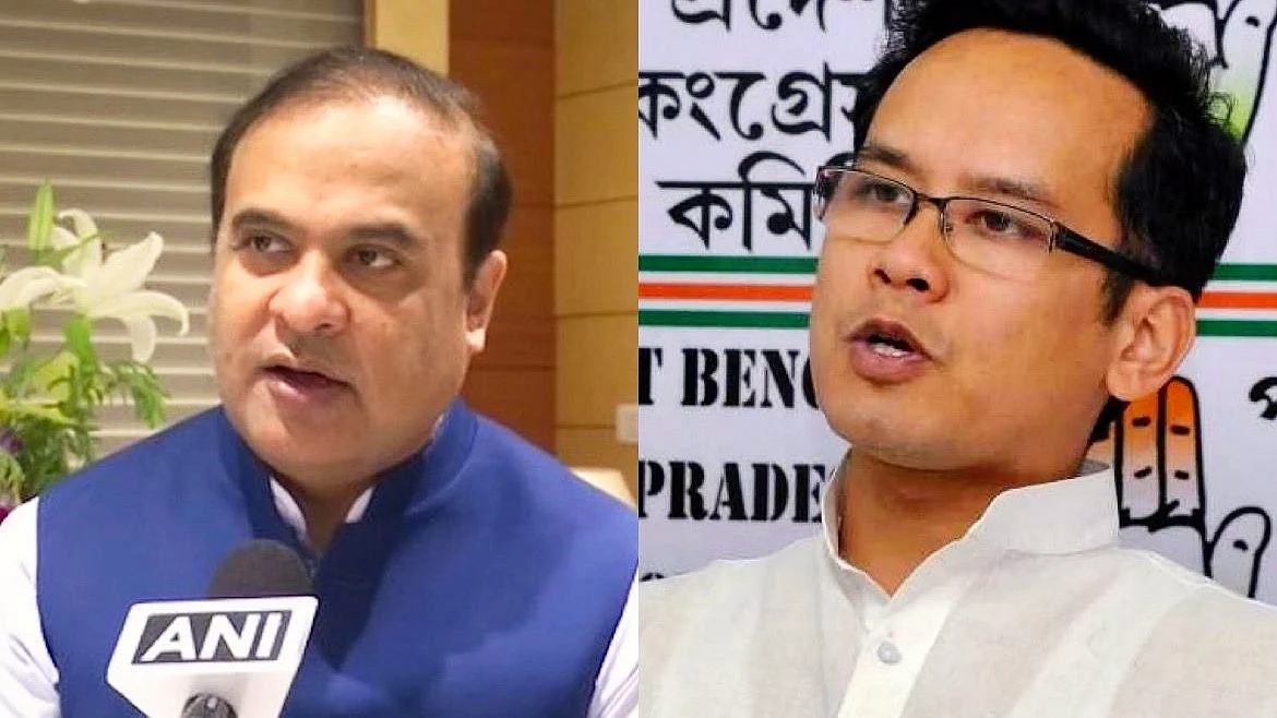 Assam CM Himanta Biswa Sarma (L) and MP Gaurav Gogoi 