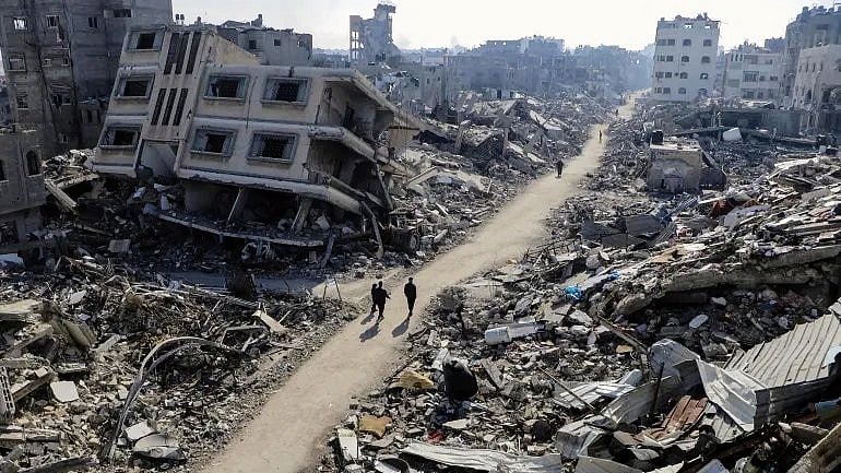 The landscape of Gaza through which Palestinians must get to ‘aid’ 
