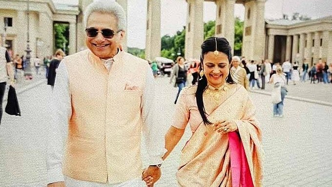 Mahua Moitra with her husband, Pinaki Misra, in Germany (photo: @_Abhhimanyu/X)