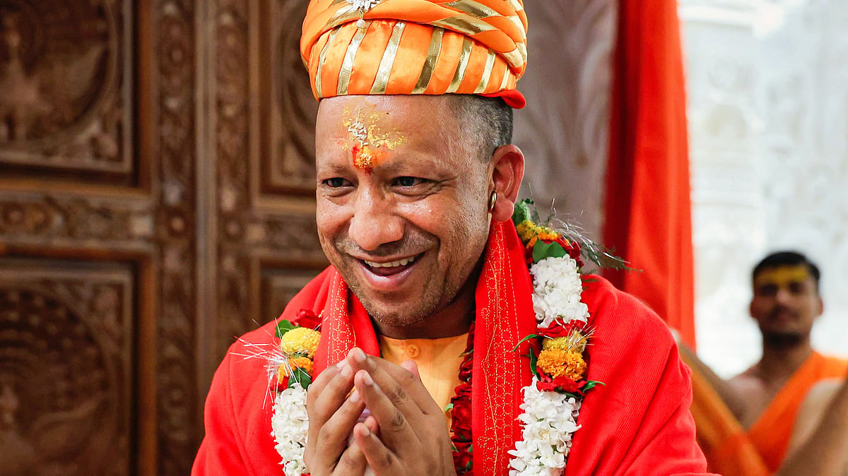 Uttar Pradesh CM Yogi Adityanath at the Ram Darbar consecration ceremony (photo: PTI)