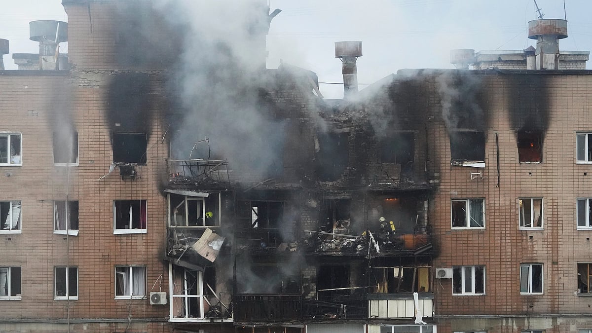 representative image of a Russian drone attack on Kharkiv on 7 June