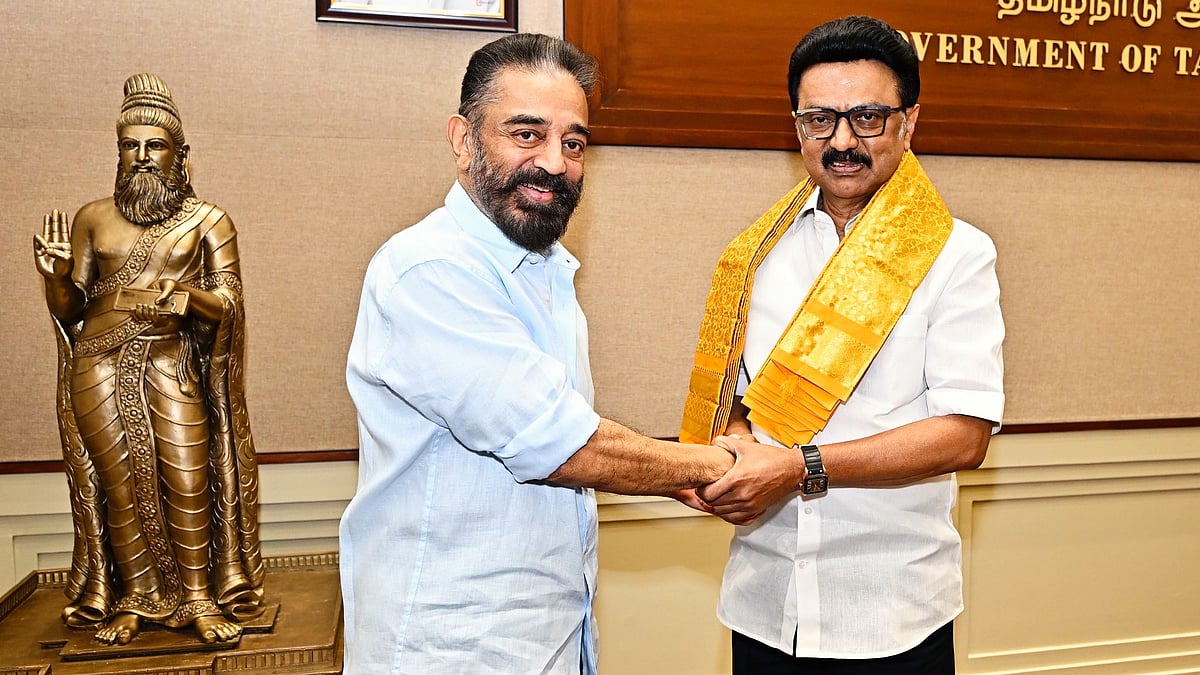 Kamal Haasan with TN CM and DMK supremo M.K. Stalin (photo: @ikamalhaasan/X)