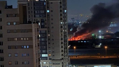 Israeli strikes in Tehran (photo: @MahuaMoitraFans/X)