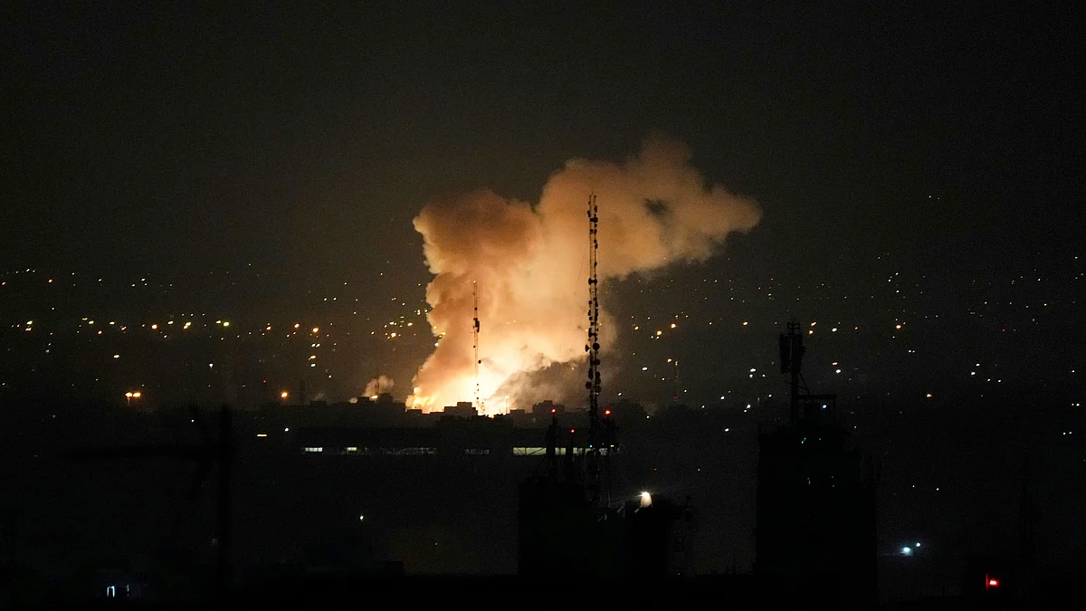 Smoke rises up after an explosion in Tehran on 13 June (photo: AP/PTI)