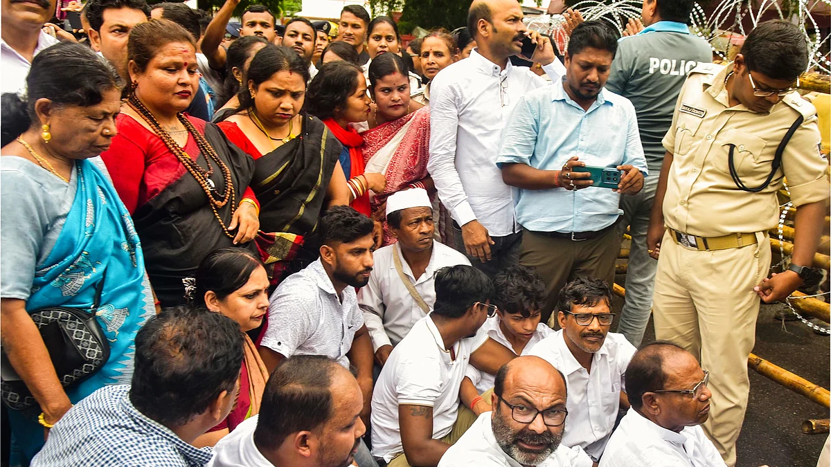 Odisha Congress workers seeking action on the alleged gangrape of a college student (photo: PTI)