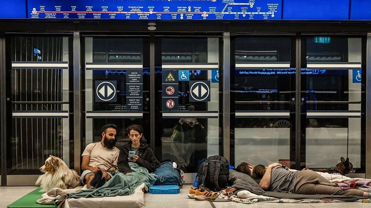 Fearful of Iranian missiles, many sleep in Israel's underground train stations