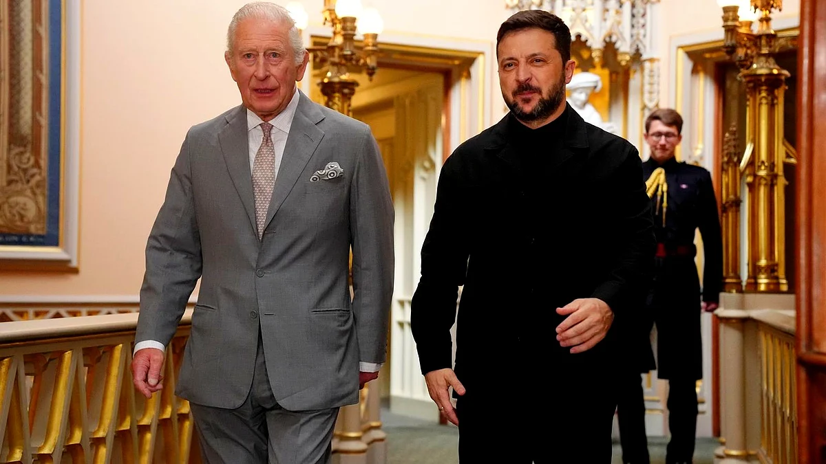 Volodymyr Zelenskyy with King Charles III of Britain on 23 June (photo: @ZelenskyyUa/X)