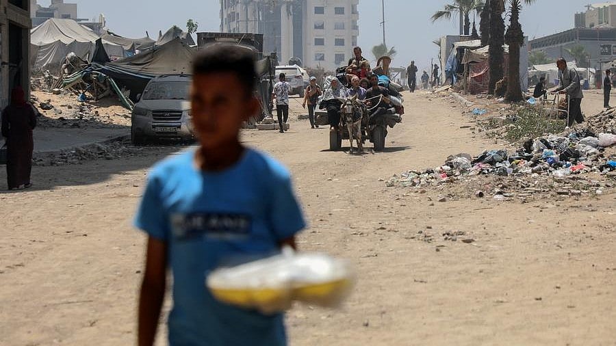 Gazans burn plastic waste to cook in makeshift shelters