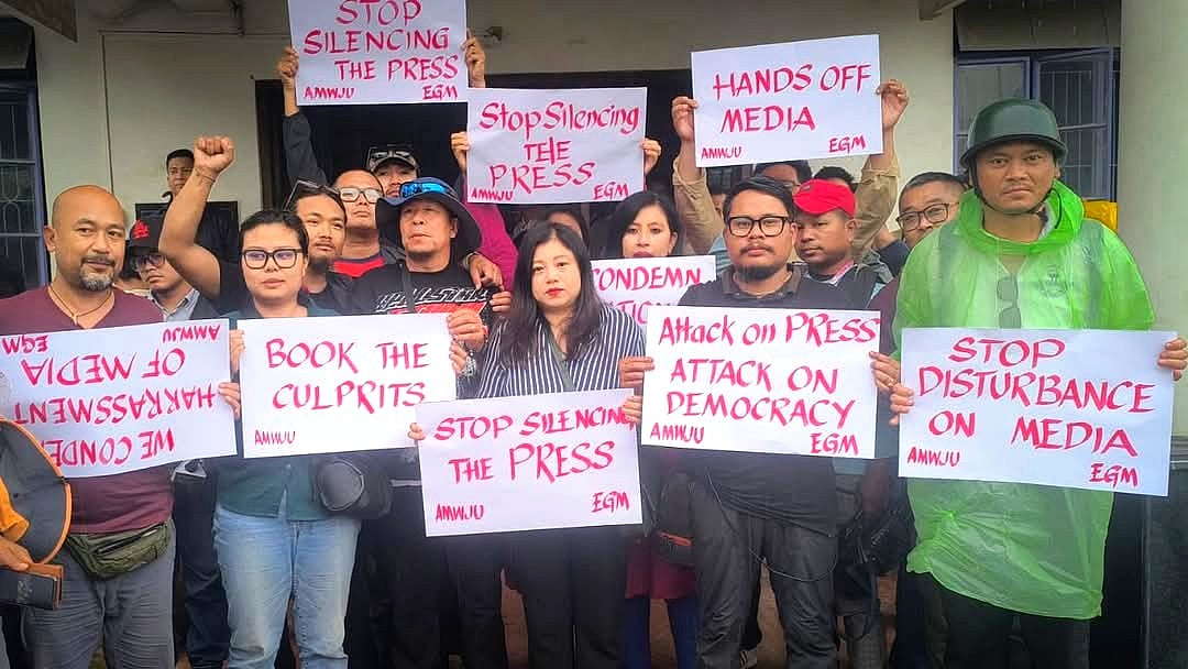 Manipur: Journalists protest in Imphal over govt ‘silence’ on Gwaltabi incident