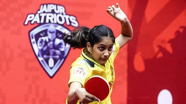 Divyanshi Bhowmick in action at Junior Ultimate Table Tennis