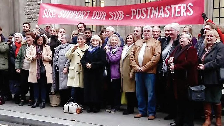 File photo of a rally in support of wrongly prosecuted postmasters